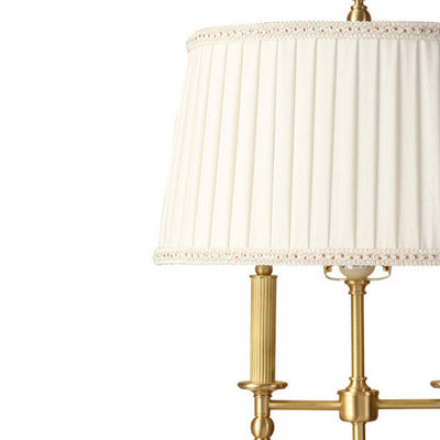 Lámpara de mesa de 1 luz de tela de cobre con cono de tronco francés tradicional para dormitorio 