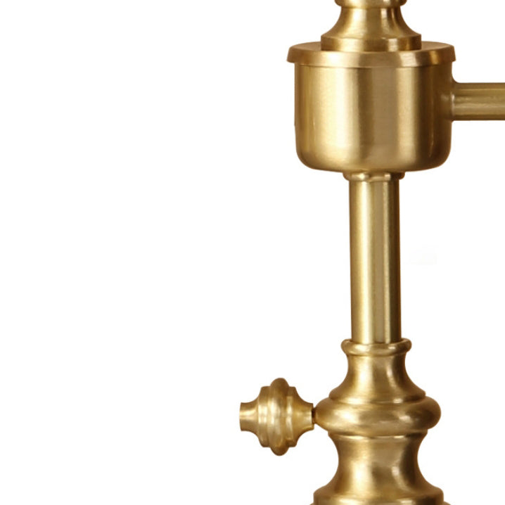 Lampe de table 1 lumière en tissu conique en cuivre traditionnel français pour chambre 