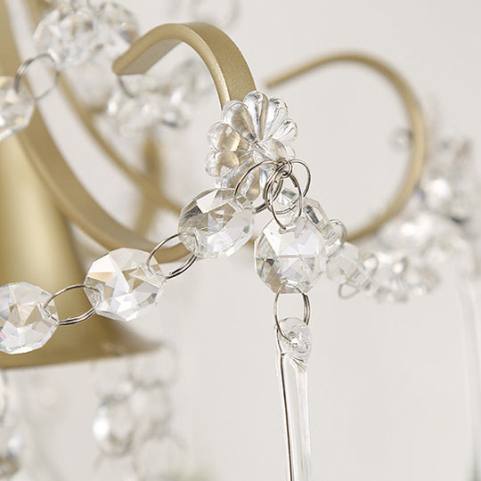 Lampe de Table Contemporaine Créative Cône Métal Cristal à 1 Lumière Pour Chambre 