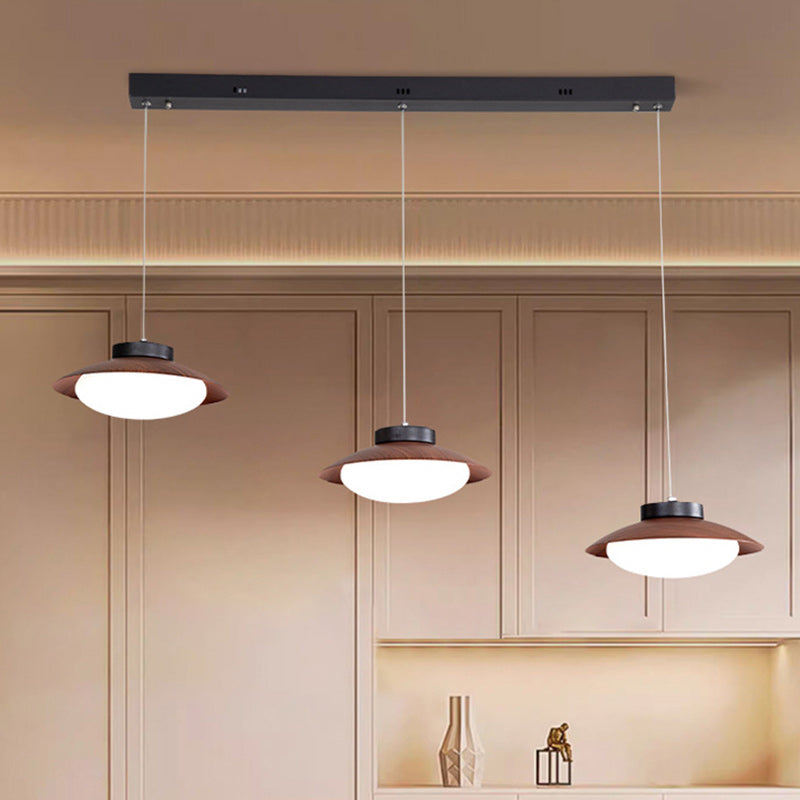 Moderne minimalistische Kuppel Eisen PE LED Insellicht Kronleuchter für Esszimmer 
