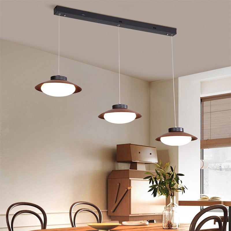 Moderne minimalistische Kuppel Eisen PE LED Insellicht Kronleuchter für Esszimmer 