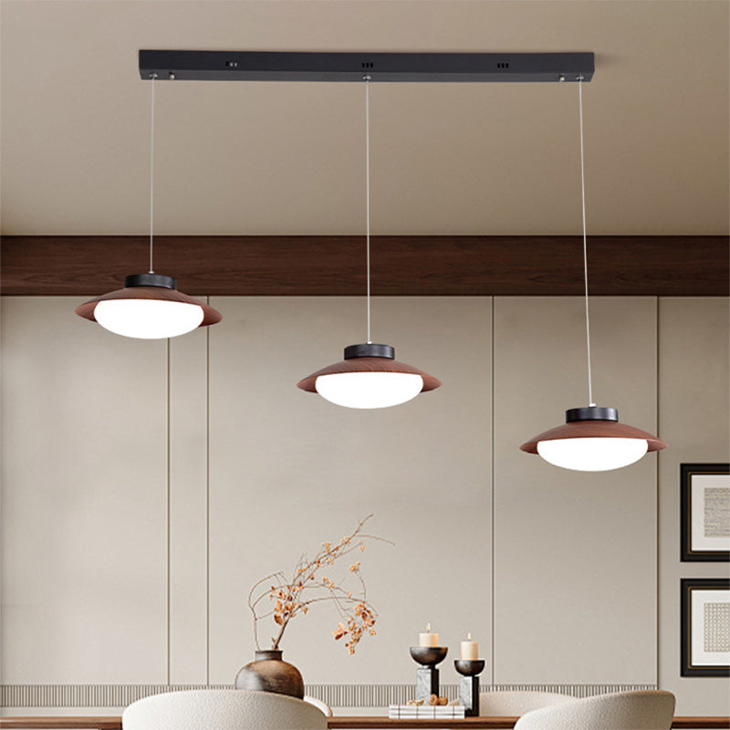 Moderne minimalistische Kuppel Eisen PE LED Insellicht Kronleuchter für Esszimmer 