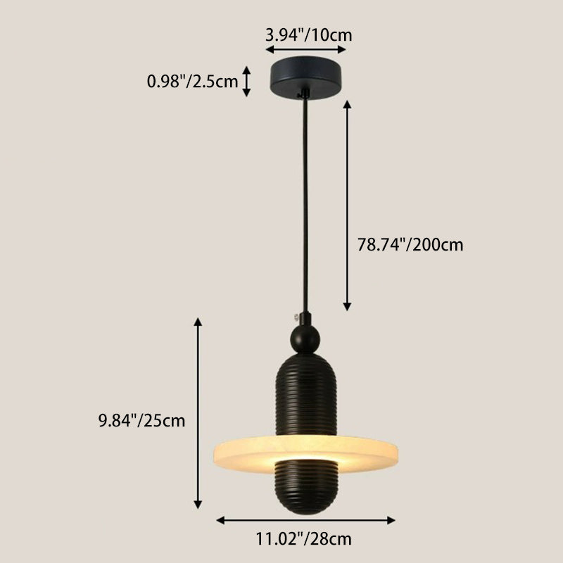 Suspension LED en aluminium avec bouteille créative contemporaine en marbre espagnol pour chambre 