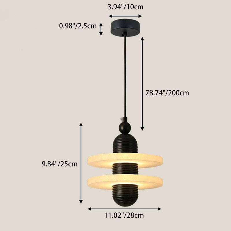Suspension LED en aluminium avec bouteille créative contemporaine en marbre espagnol pour chambre 