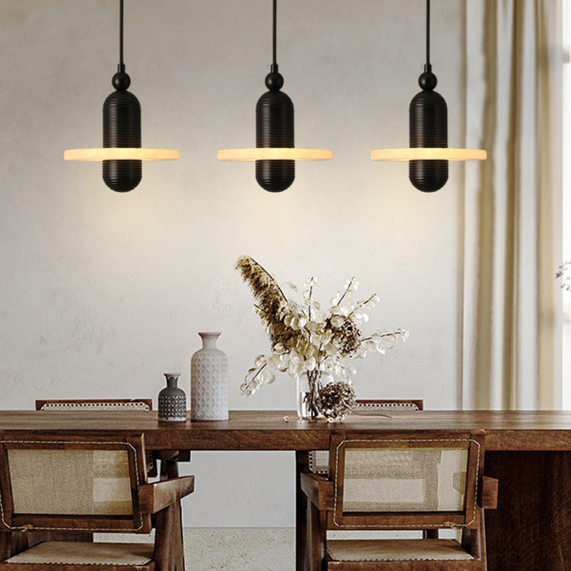 Suspension LED en aluminium avec bouteille créative contemporaine en marbre espagnol pour chambre 