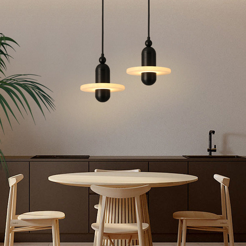 Suspension LED en aluminium avec bouteille créative contemporaine en marbre espagnol pour chambre 