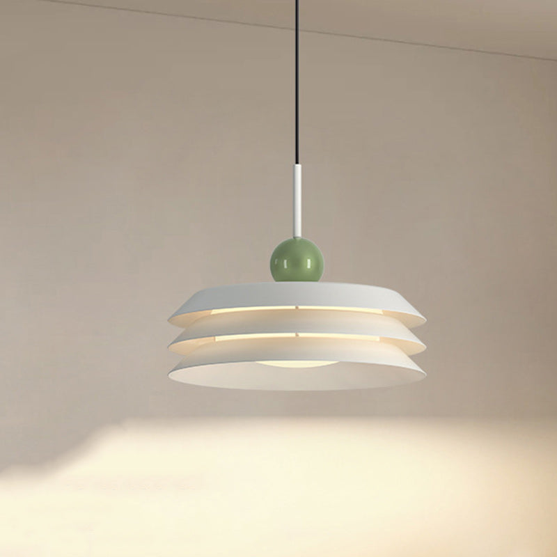 Lustre suspendu LED en fer acrylique rond minimaliste moderne pour salon 