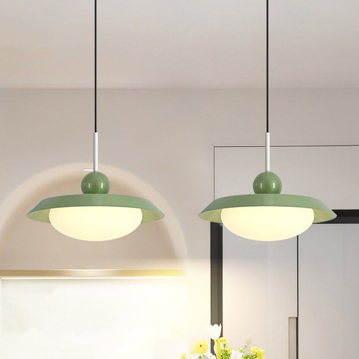 Lustre suspendu LED en fer acrylique rond minimaliste moderne pour salon 