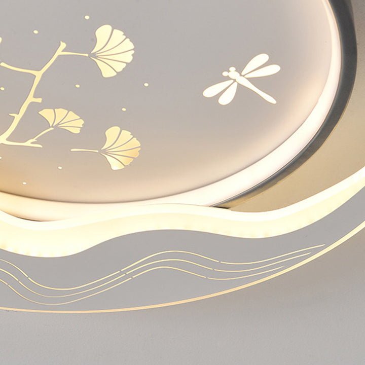 Lustre Plafonnier LED Moderne de Luxe Lune Circulaire en Fer et Acrylique pour Chambre 