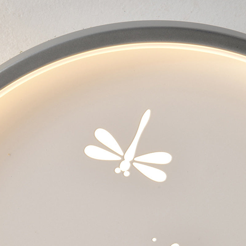 Lustre Plafonnier LED Moderne de Luxe Lune Circulaire en Fer et Acrylique pour Chambre 