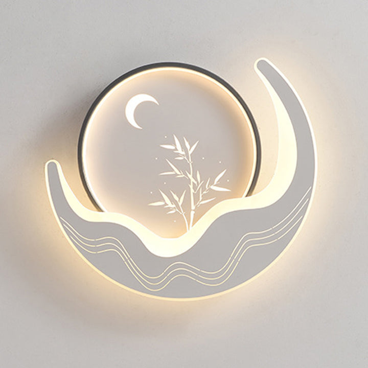 Lustre Plafonnier LED Moderne de Luxe Lune Circulaire en Fer et Acrylique pour Chambre 