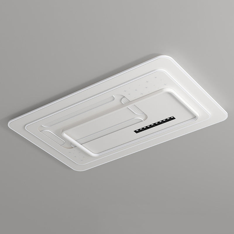 Plafonnier LED rectangulaire en fer acrylique de luxe contemporain pour salon 