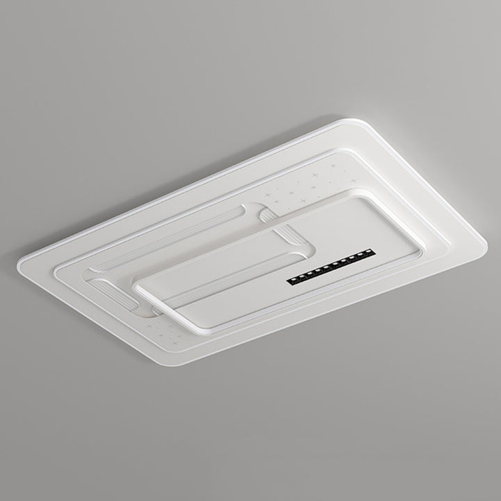 Plafonnier LED rectangulaire en fer acrylique de luxe contemporain pour salon 