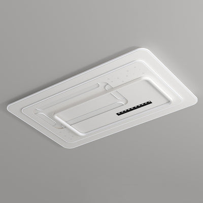 Contemporary Luxury Rectangular Iron Acrylic LED Flush Mount Ceiling Light For Living Room