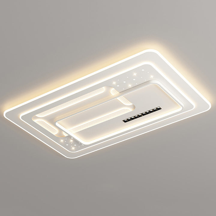 Plafonnier LED rectangulaire en fer acrylique de luxe contemporain pour salon 
