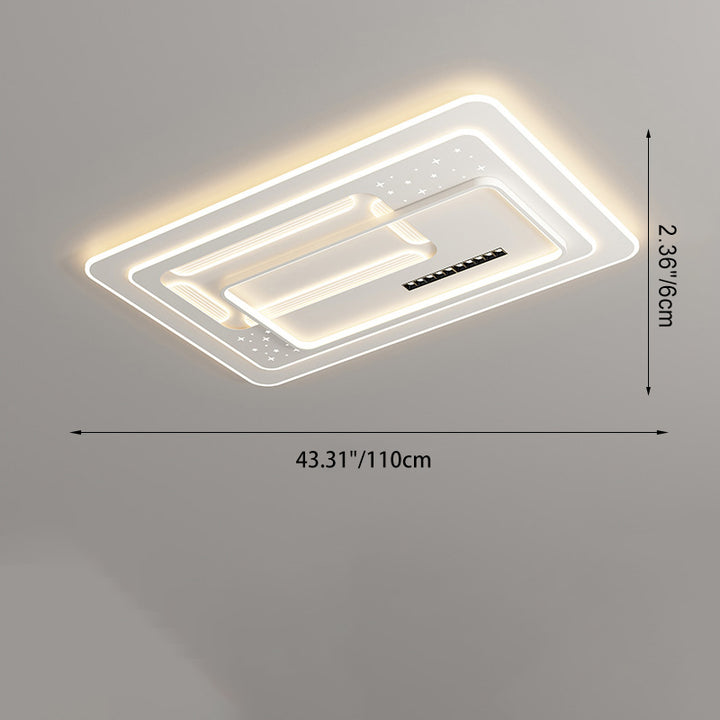 Plafonnier LED rectangulaire en fer acrylique de luxe contemporain pour salon 