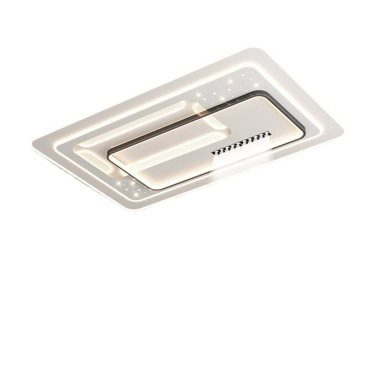 Plafonnier LED rectangulaire en fer acrylique de luxe contemporain pour salon 