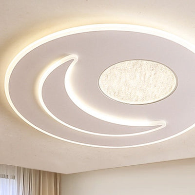 Plafonnier LED rond en fer et acrylique moderne minimaliste pour chambre 
