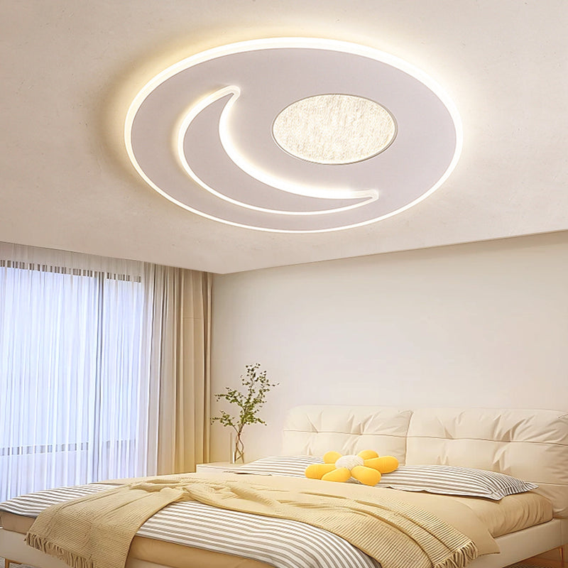 Plafonnier LED rond en fer et acrylique moderne minimaliste pour chambre 