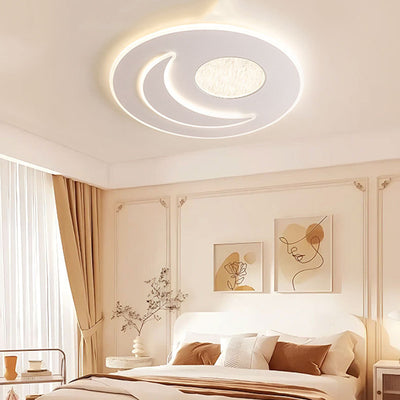 Plafonnier LED rond en fer et acrylique moderne minimaliste pour chambre 