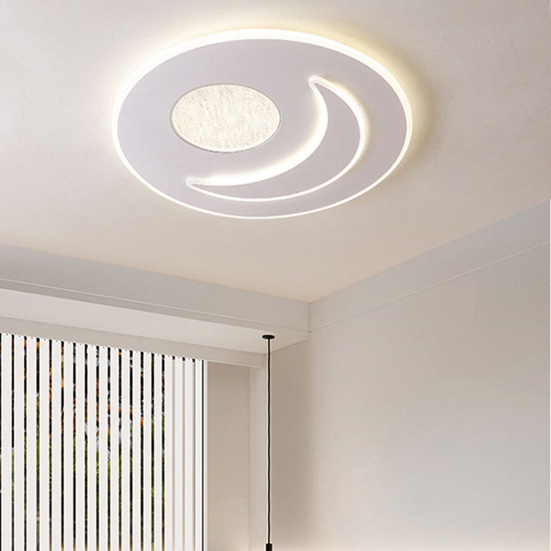 Plafonnier LED rond en fer et acrylique moderne minimaliste pour chambre 