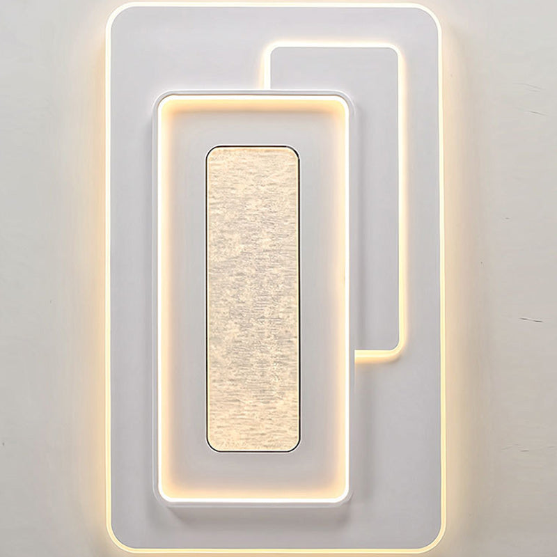Plafonnier LED rectangulaire moderne en fer et acrylique pour chambre à coucher 