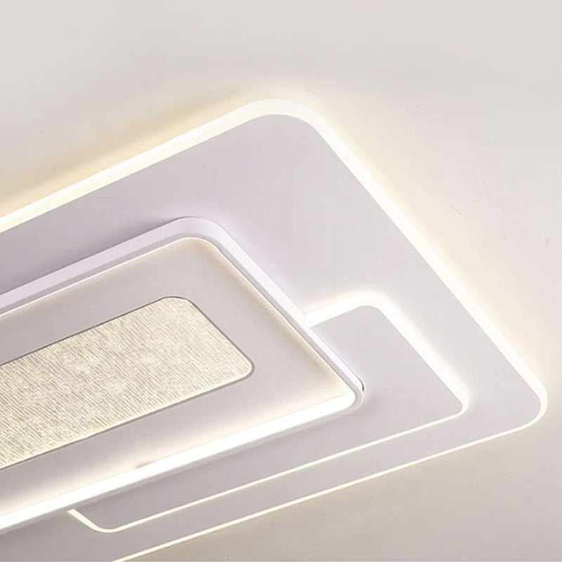 Plafonnier LED rectangulaire moderne en fer et acrylique pour chambre à coucher 
