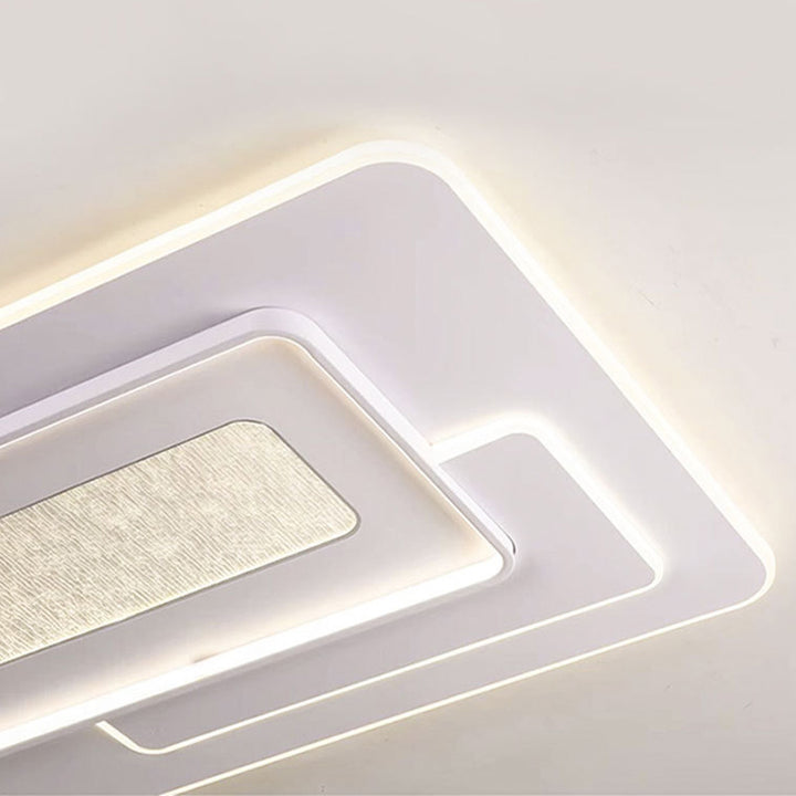 Plafonnier LED rectangulaire moderne en fer et acrylique pour chambre à coucher 