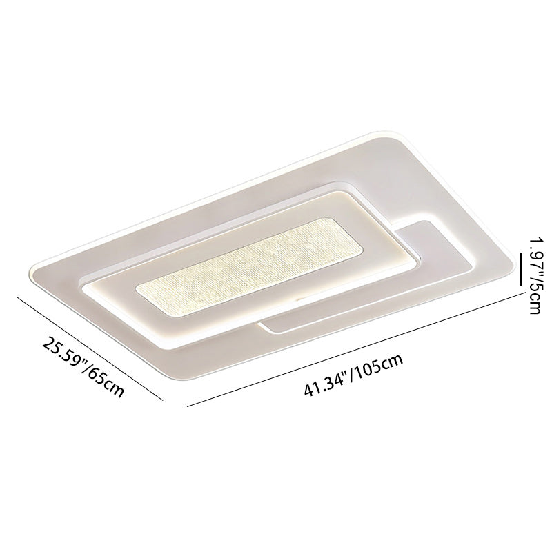 Plafonnier LED rectangulaire moderne en fer et acrylique pour chambre à coucher 