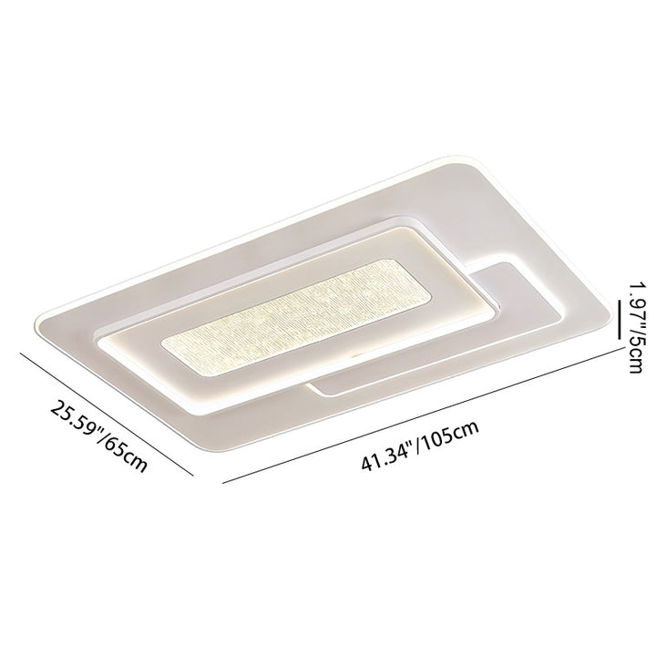 Plafonnier LED rectangulaire moderne en fer et acrylique pour chambre à coucher 
