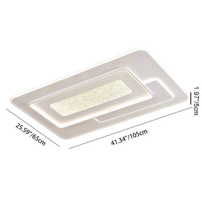 Plafonnier LED rectangulaire moderne en fer et acrylique pour chambre à coucher 