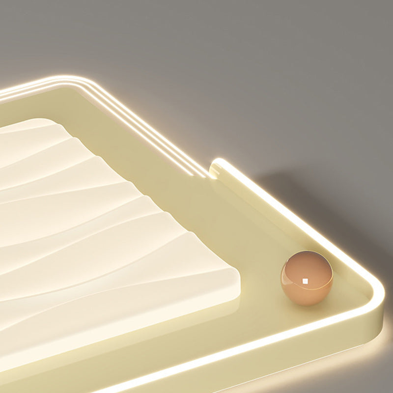 Plafonnier LED en fer acrylique carré moderne éclectique pour chambre 