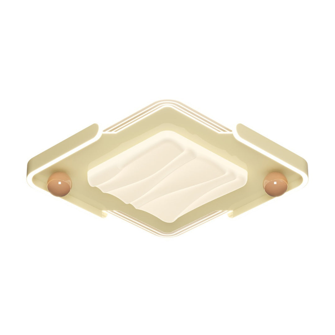 Plafonnier LED en fer acrylique carré moderne éclectique pour chambre 