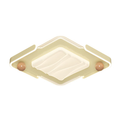 Modern Eclectic Square Iron Acrylic LED Flush Mount Ceiling Light For Bedroom