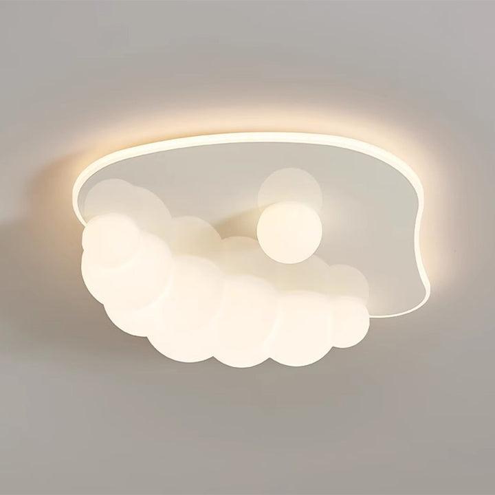 Contemporary Creative Clouds Iron PE LED Flush Mount Ceiling Light For Bedroom