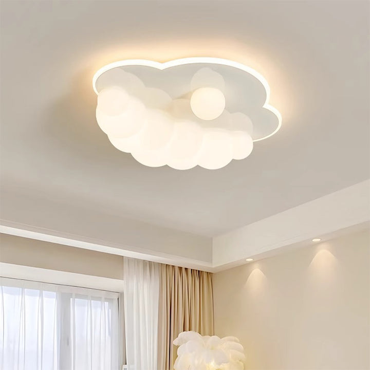 Contemporary Creative Clouds Iron PE LED Flush Mount Ceiling Light For Bedroom