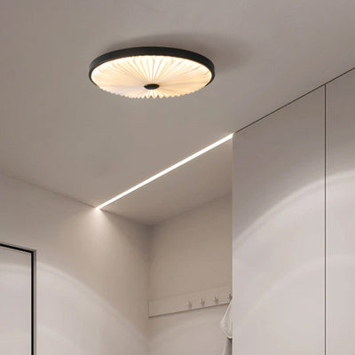 Traditional Luxury Round Iron PVC LED Flush Mount Ceiling Light For Bedroom