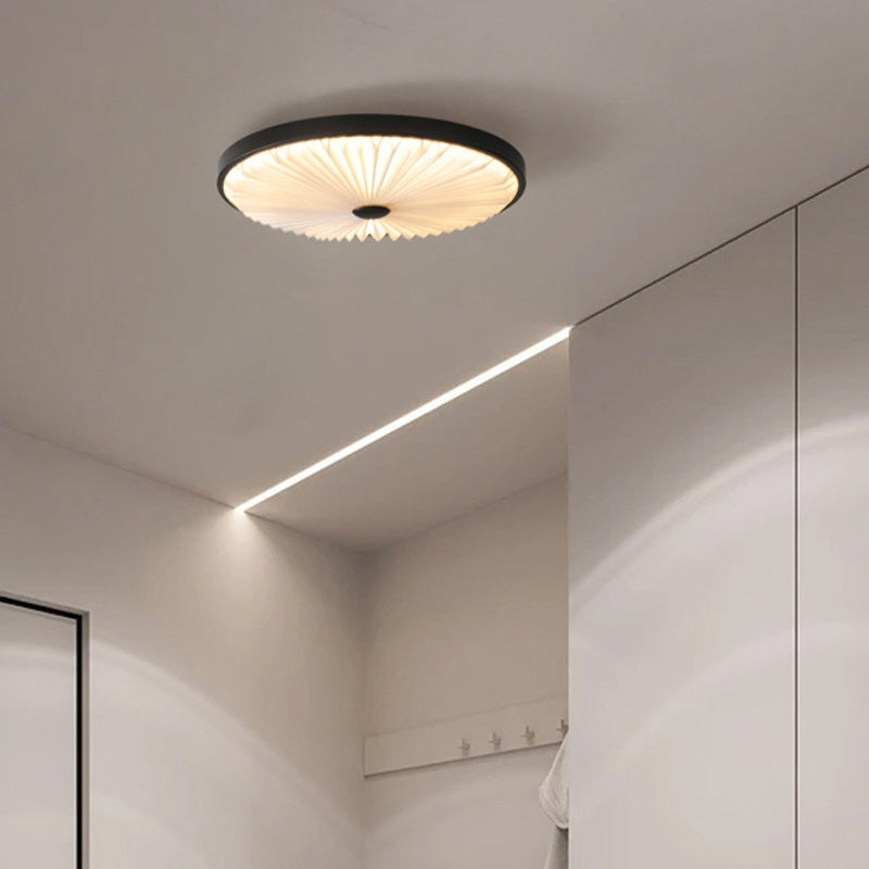 Traditional Luxury Round Iron PVC LED Flush Mount Ceiling Light For Bedroom