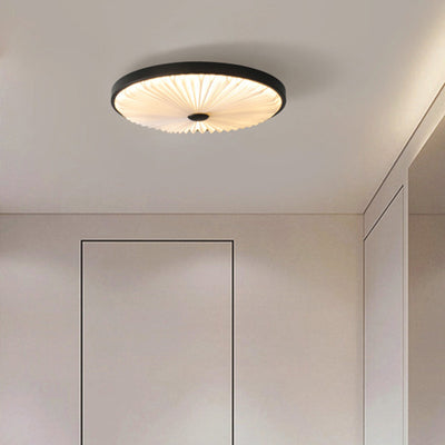 Traditional Luxury Round Iron PVC LED Flush Mount Ceiling Light For Bedroom