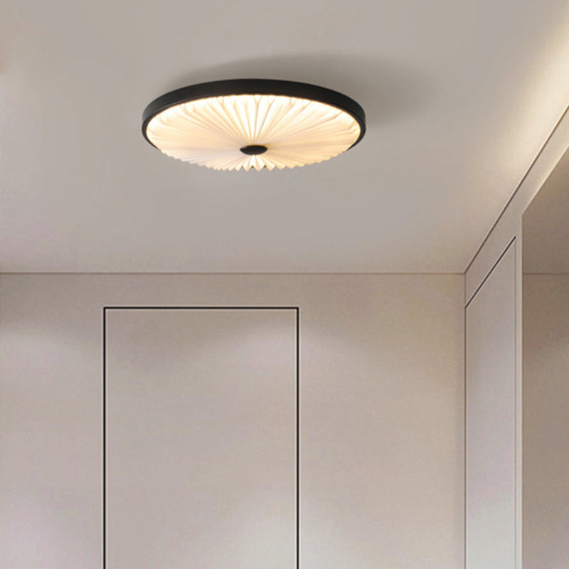 Traditional Luxury Round Iron PVC LED Flush Mount Ceiling Light For Bedroom