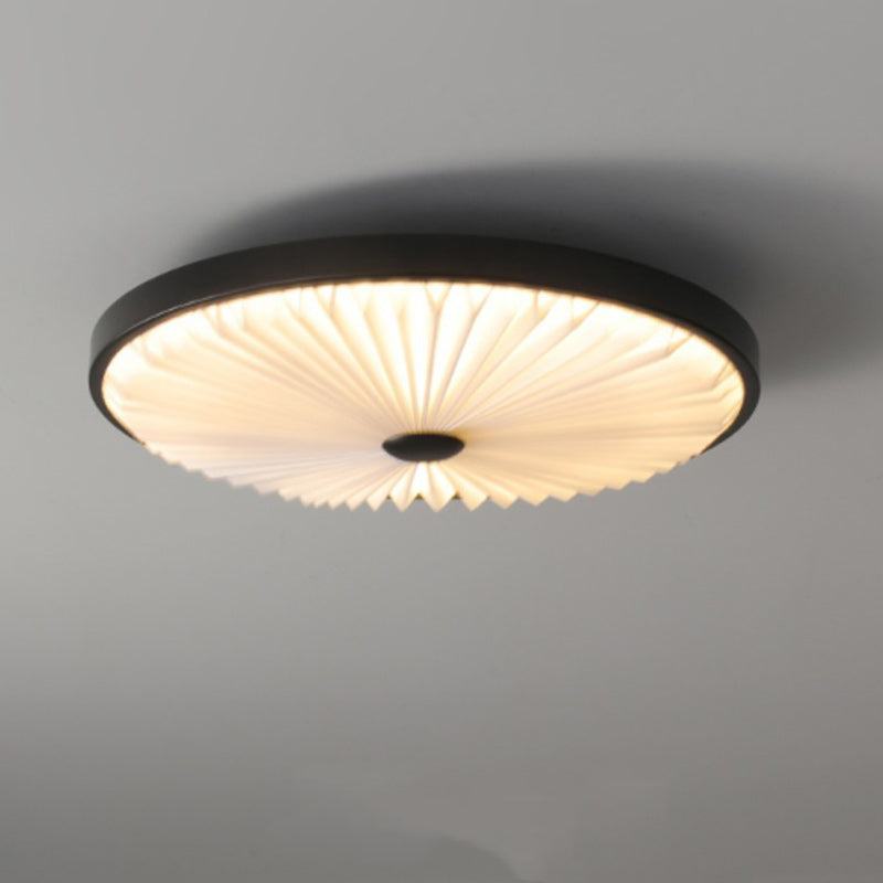Traditional Luxury Round Iron PVC LED Flush Mount Ceiling Light For Bedroom