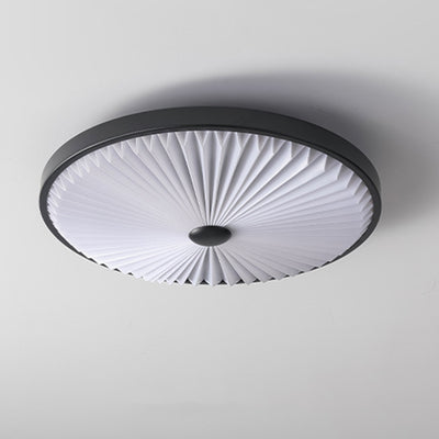 Traditional Luxury Round Iron PVC LED Flush Mount Ceiling Light For Bedroom