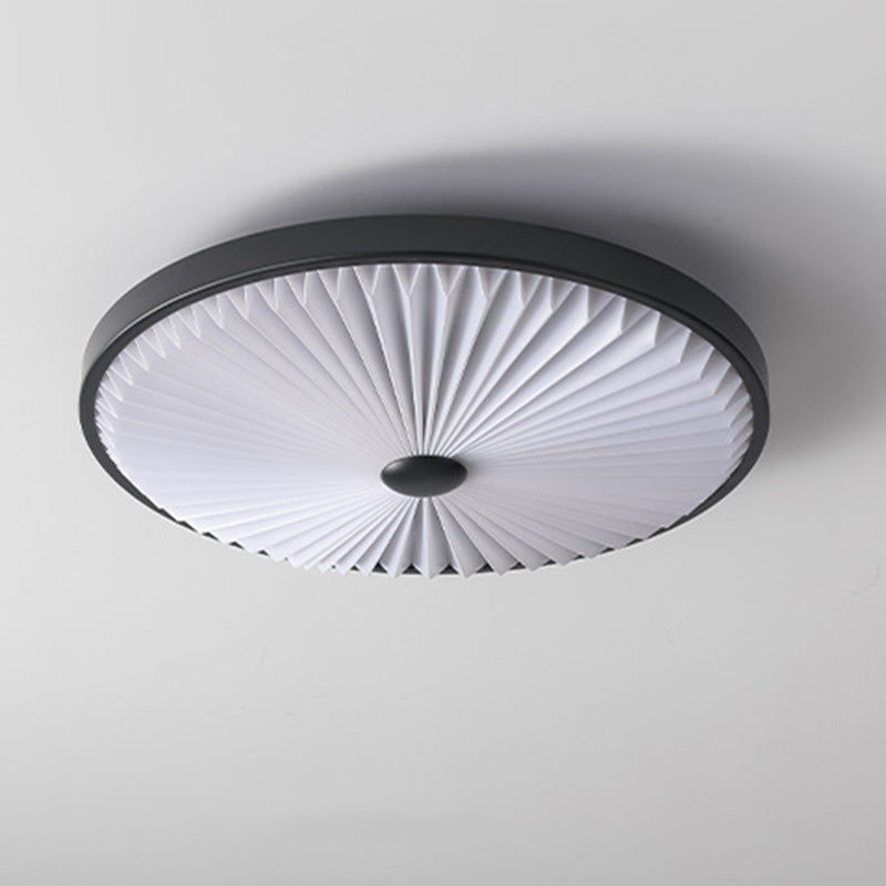 Traditional Luxury Round Iron PVC LED Flush Mount Ceiling Light For Bedroom