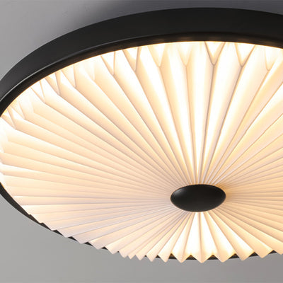 Traditional Luxury Round Iron PVC LED Flush Mount Ceiling Light For Bedroom
