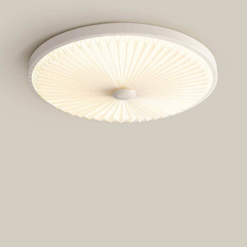 Traditional Luxury Round Iron PVC LED Flush Mount Ceiling Light For Bedroom