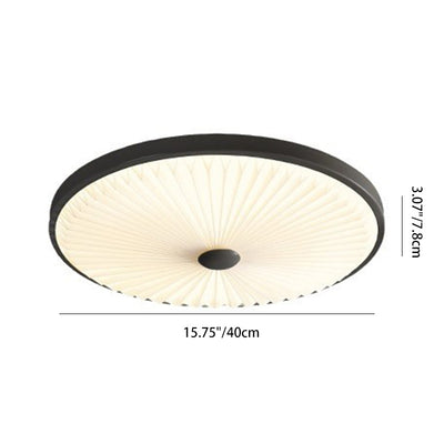 Traditional Luxury Round Iron PVC LED Flush Mount Ceiling Light For Bedroom