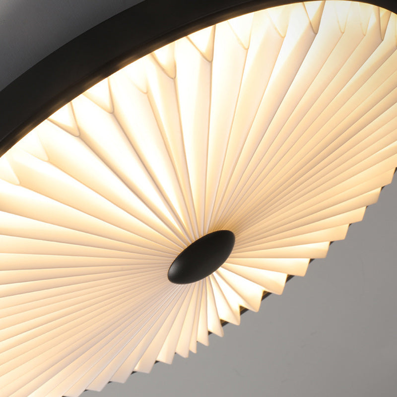 Traditional Luxury Round Iron PVC LED Flush Mount Ceiling Light For Bedroom