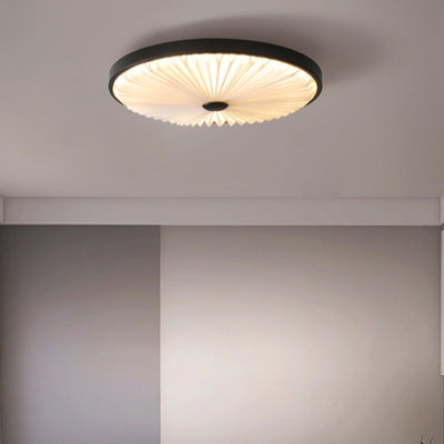 Traditional Luxury Round Iron PVC LED Flush Mount Ceiling Light For Bedroom