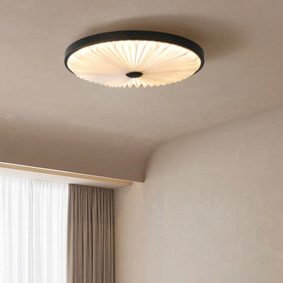 Traditional Luxury Round Iron PVC LED Flush Mount Ceiling Light For Bedroom