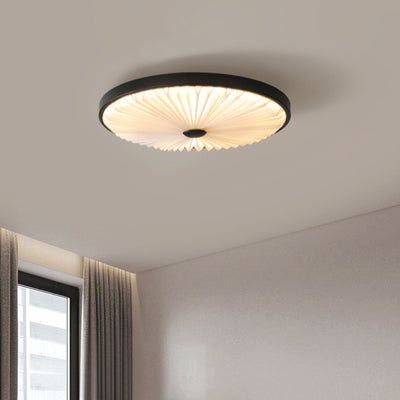 Traditional Luxury Round Iron PVC LED Flush Mount Ceiling Light For Bedroom